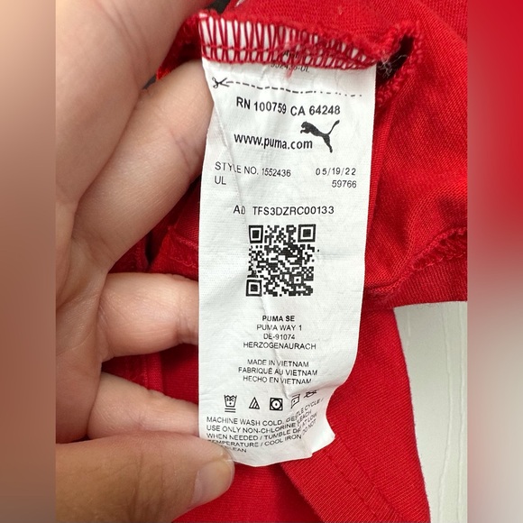 Puma logo red short sleeve shirt‎ boys 10/12 - Picture 7 of 8